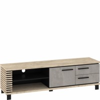 Tv galdiņš LAMIR 1D2S, Ozols endgrain/Pelēks/Melns